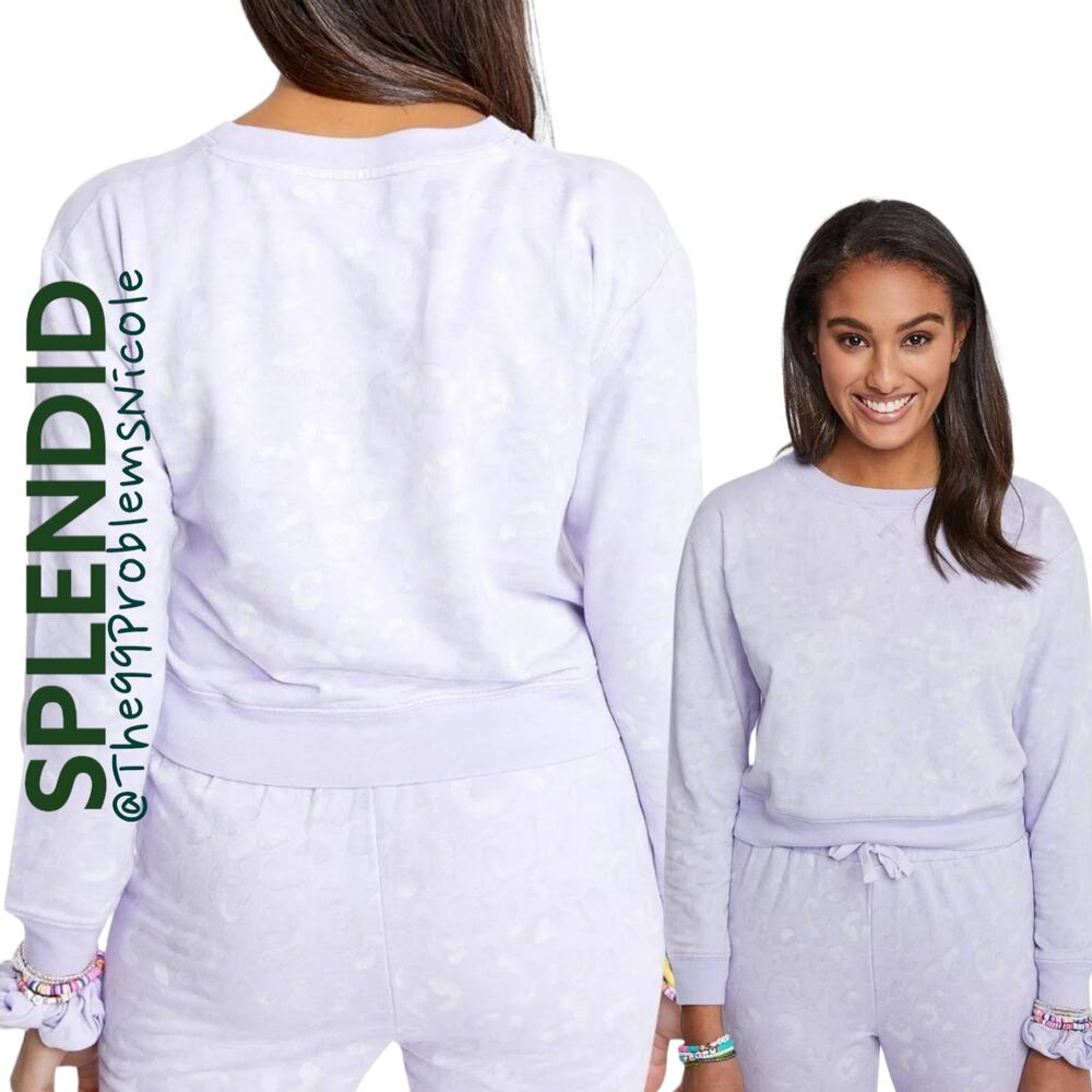 Splendid Sundown Jada Leopard Pullover with Matching Hair Tie